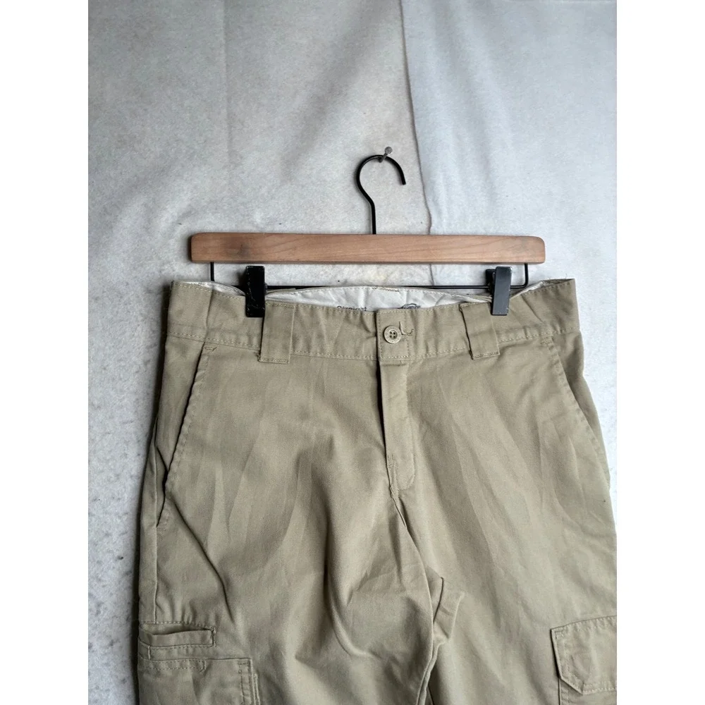 Dickies Flex Regular Straight Cargo Pants Mens 32x27 Khaki Tan Workwear 6422